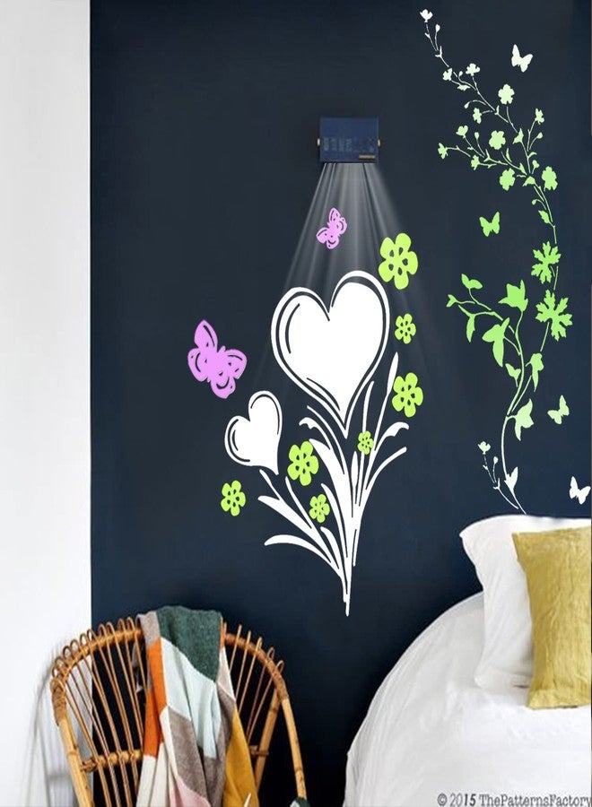 ARandNJ مجموعة قوالب الرسم الجدارية من ARandNJ، (المقاس: 24×40 و16×24 بوصة) تصميم مستوحى من الطبيعة - نبات القلب وزهور جذابة، تصميم قابل لإعادة الاستخدام، مثالي لغرفة النوم وغرفة المعيشة وغرفة الرسم (عبوة من قطعة واحدة) - Image 4